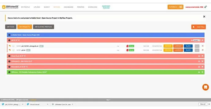 3DPrinterOS 3D Model Dilimleme Programı